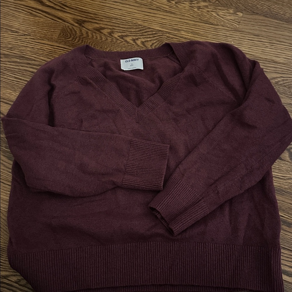 Old Navy Deep Maroon V-Neck Sweater